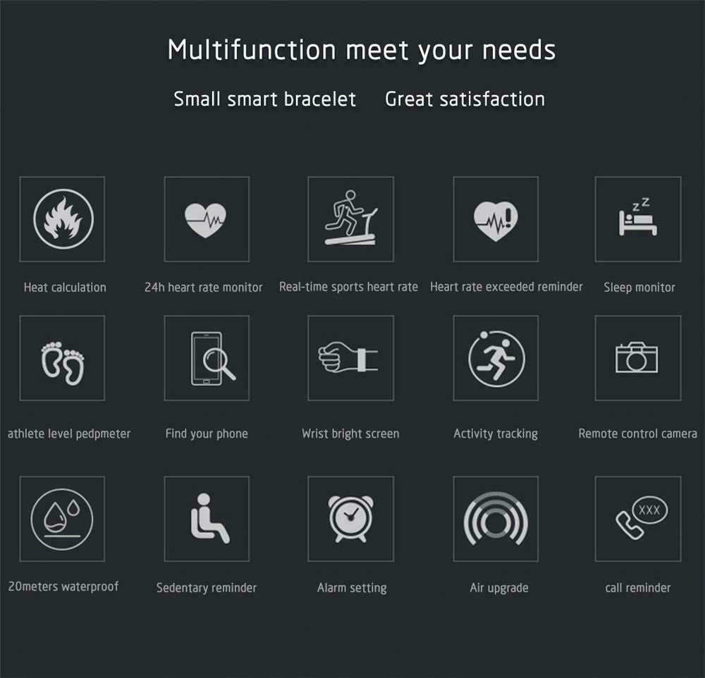 Sport fitness tracker  m4 smart pulsmätare armband kalorier vattentät smart bandklocka för ios android