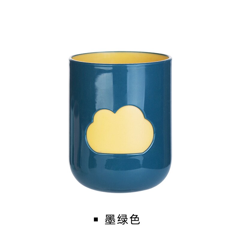 Kotitalouksien harjauskuppi moderni yksinkertainen sarjakuva pilvi muovi seinälle kiinnitettävä hammasharjateline kylpyhuoneen mukit: D