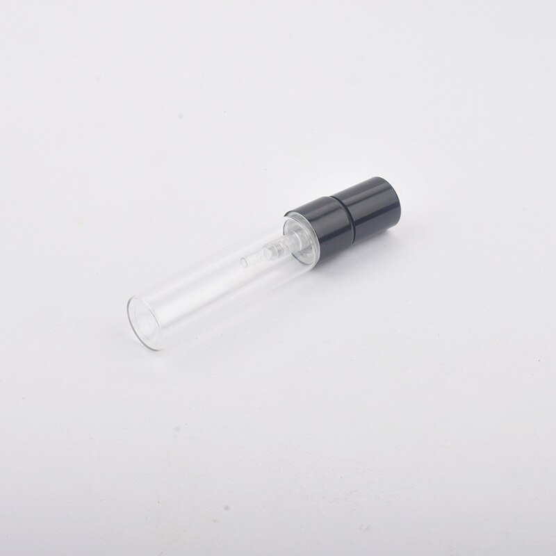 100pcs 2ml 3ml 5ml 10ml Glass Atomizer Bottle Refillable Colorfull Aluminum cap Spray Perfume Bottle Travel Bottles Container: black / 10ml