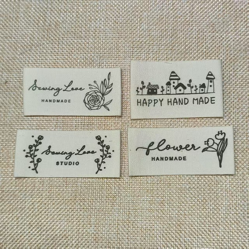 10 stilar färdiga att skickas tryckta halsduksetiketter - gör-det-själv handgjorda tygetiketter för sömnad och hantverk - klädmärken