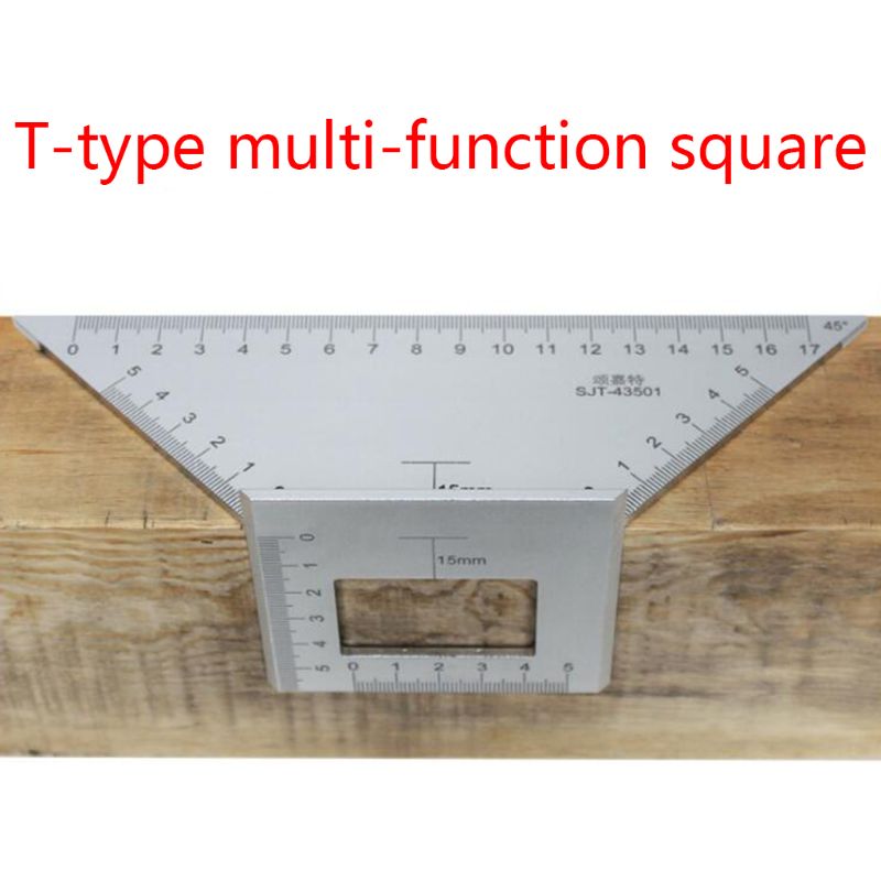 Multifunktions vinkellinjal 45 90 graders mätare mätning t linjal aluminium träbearbetning ritsnickare snickarverktyg