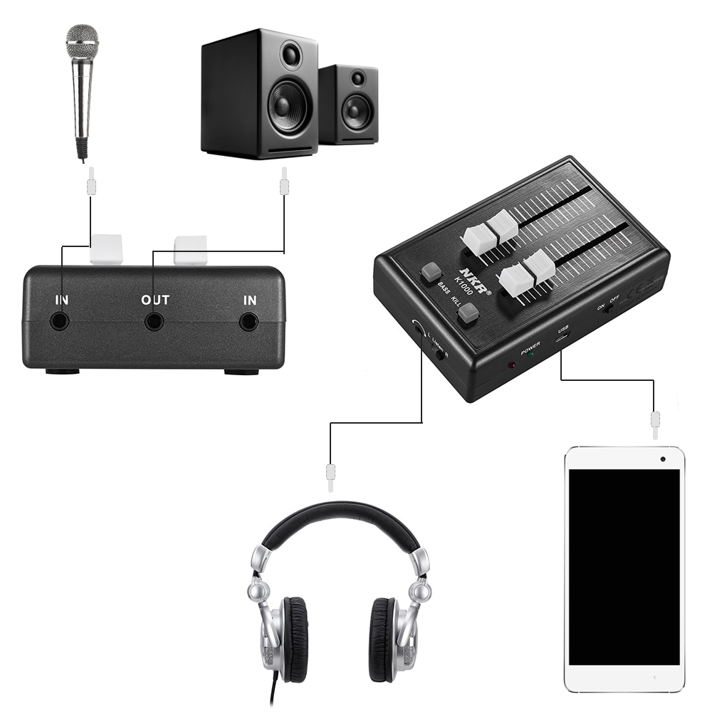 Tragbare 3,5 Mm Audio Sound Mixer Tasche Mixer Für Handy Kopfhörer Kopfhörer Verstärker