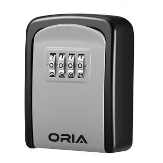 ORIA 4 Digit Combination Durable Key Storage Box Wall Mounted Safety Key Box Large Storage Capacity Safety Lock Box: Silver