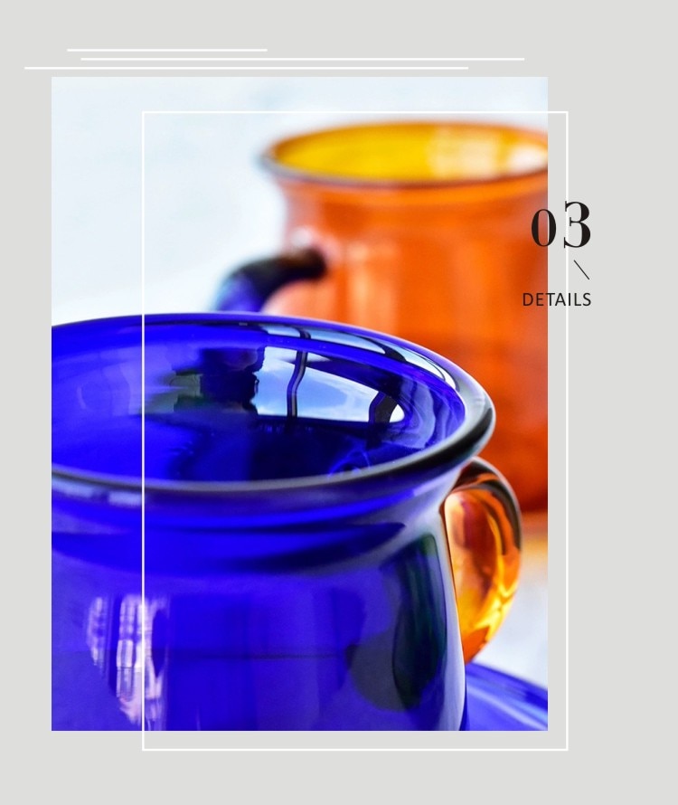 Flerfarvet glas kaffekrus til te par drikkeglas krus kaffekopper kreativitet varmebestandig sund te drikke kop