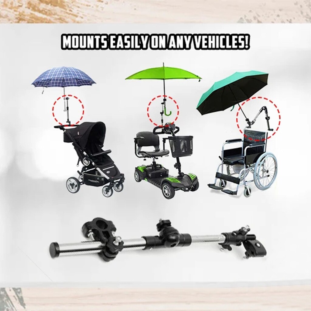 Handsfree Paraplu Mount Houder Verstelbare Fiets Kinderwagen Rolstoel Paraplu Stand Beugel Bar Kinderwagen Accessoires