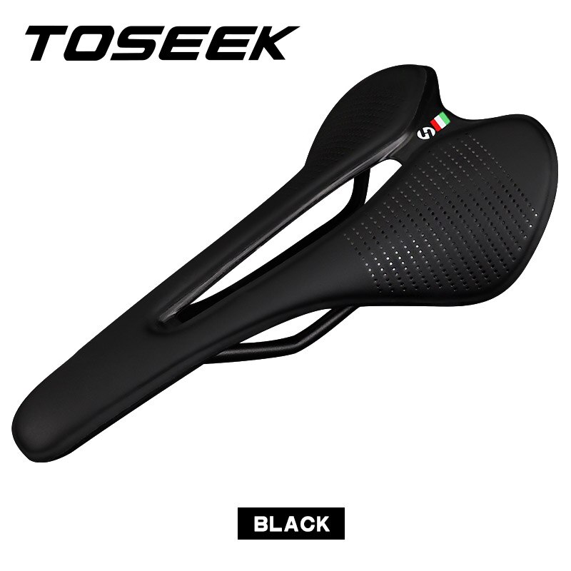 Selle de vélo ultralégère à coussin, siège de vtt de route, de montagne, pièces de bicyclette, noir/vert/blanc/rouge/bleu/rose: black