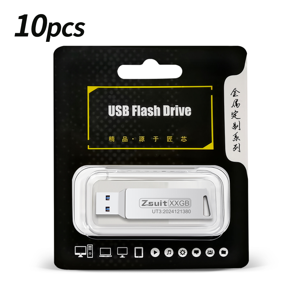 Zsuit 10 pcs/lot OTG 32G USB Flash Drive Metal Memory Stick USB 3.0 Flash Drive 64G 128G 32GB Double C Disk c USB Flash Drive Fr: Silver / 16GB