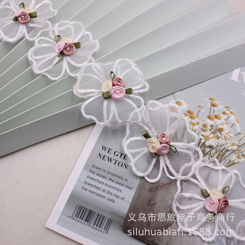 1 yards Flowers Embroidery water-soluble Lace Ribbon for Clothing Dress Hat Curtain Trims Accessories: 5