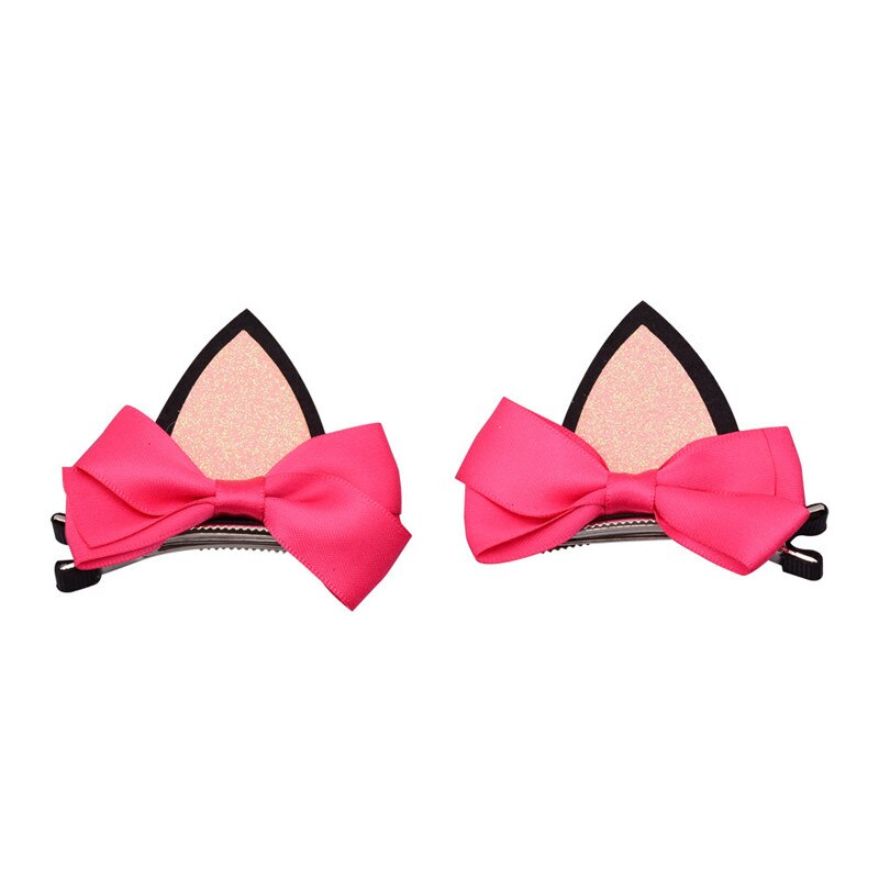 2 stuks = 1 paar kinderen baby meisjes haar accessoires clip Kids haarspelden haarspeldjes Boog hoofddeksels bloem kat oren haarspeld