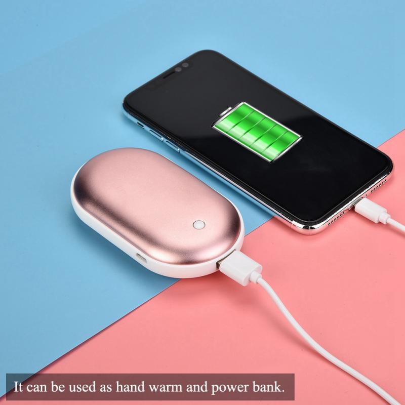 USB Pocket Heater Hand Warmer Portable Mobile Power Supply Macarons Double Heating Aluminum Alloy Mobile Phone Charging