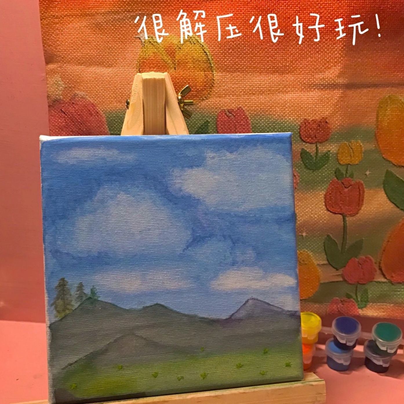 Mini Sketchpad Student DIY Canvas Desktop Decoration Painting Easel