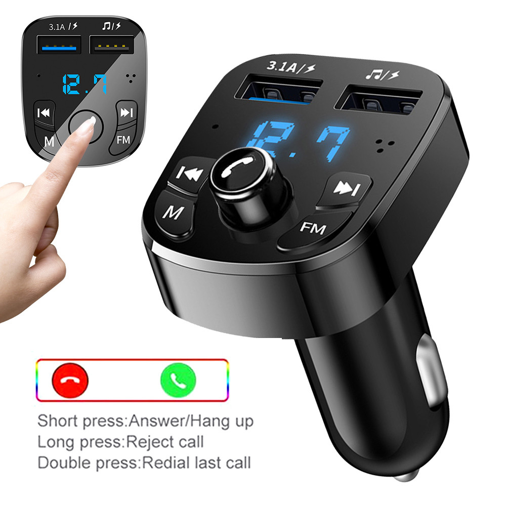 Car Kit FM Transmitter Bluetooth Audio Dual USB Car MP3 Player autoradio Handsfree Car Charger 3.1A Fast Charger Car Accessories