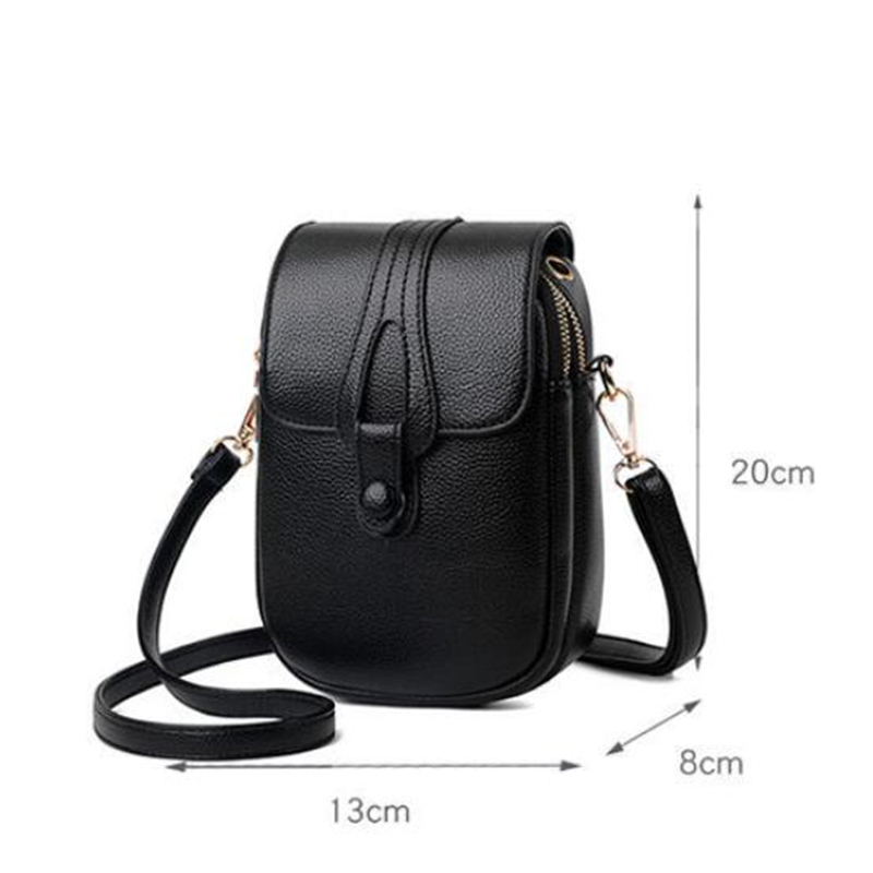 Eenvoudig PU lederen crossbody schoudertassen voor dames Lente Retro merkhandtassen en portemonnees Dames mobiele telefoonzak