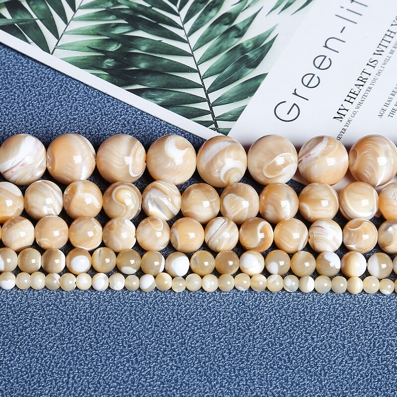 Natural Sea Shell Horseshoe Snail White Beige Loose Beads 4/6/8/10/12MM For Muslim Prayer Jewelry Bracelet Making DIY: Natural Coffee Shell / 12mm approx 30pcs