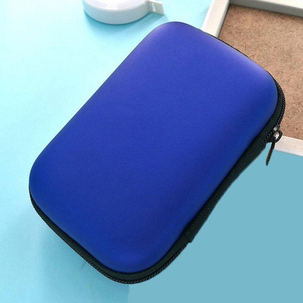 2.5 inch externe usb harde schijf hdd draagtas hoes tas mobiele schijf doos behuizing voor pc: Blauw