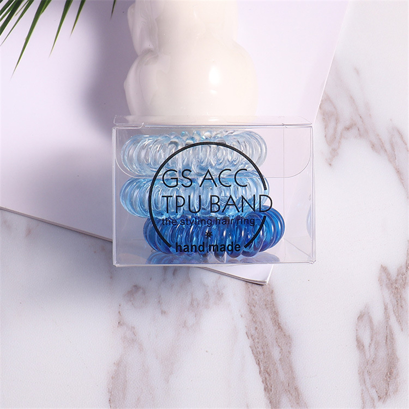 9 stuks telefoonring haarbanden voor dames met doos, elastische rubberen haarringen, haaraccessoires, stylingtool met kleurverloop en snoepkleur: 4