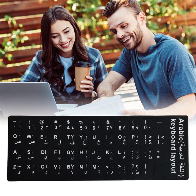 2PCS Keyboard Stickers Multi-Language For English/Spanish/German/Korean/Italian/French/Thai/Japanese/Arabic Keyboard Stickers