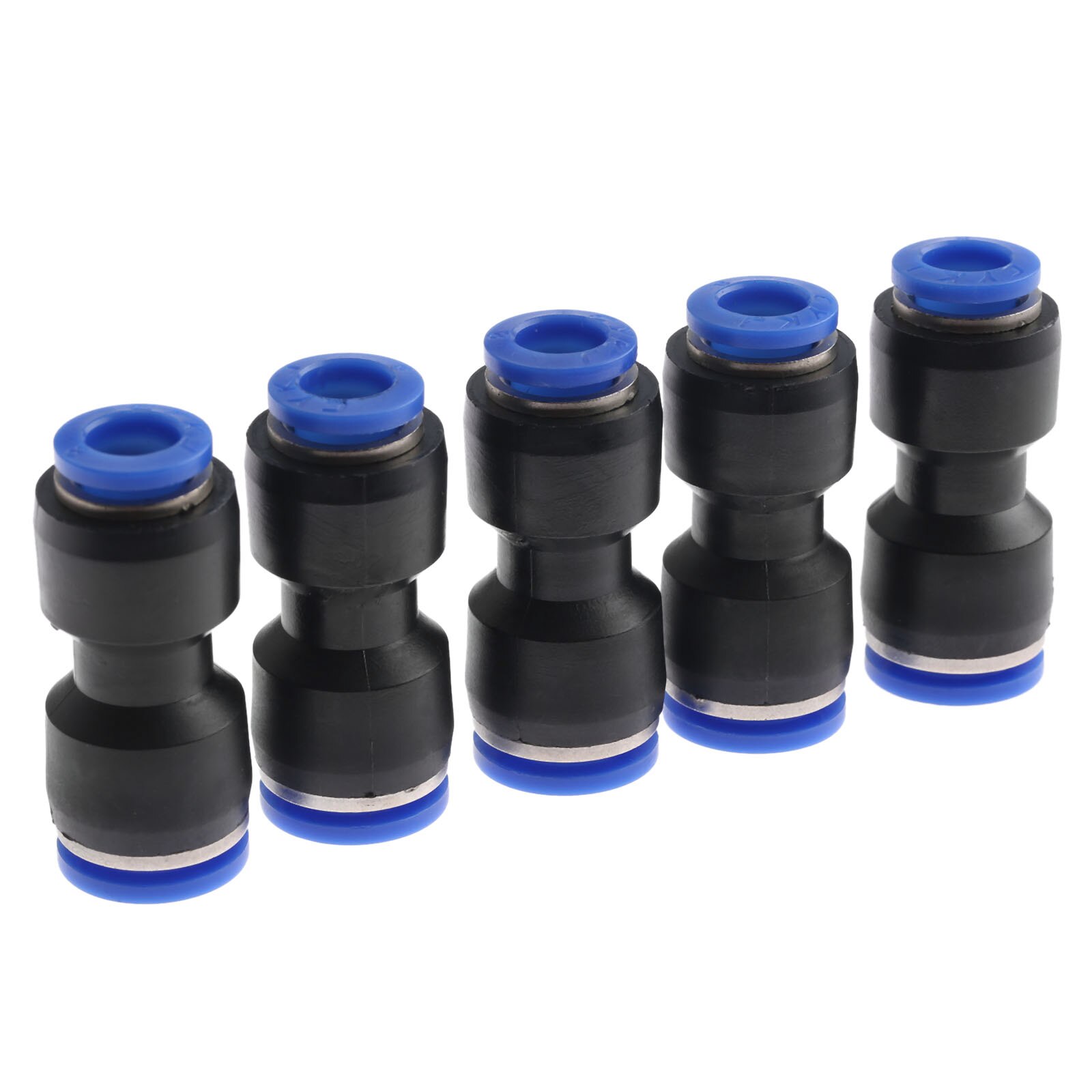 5 Pcs Plastic Pneumatische Fittings Push In Straight Reducer Connectors Voor Lucht Vacuüm Waterslang Plastic Pneumatische Onderdelen: 10mm to 8mm