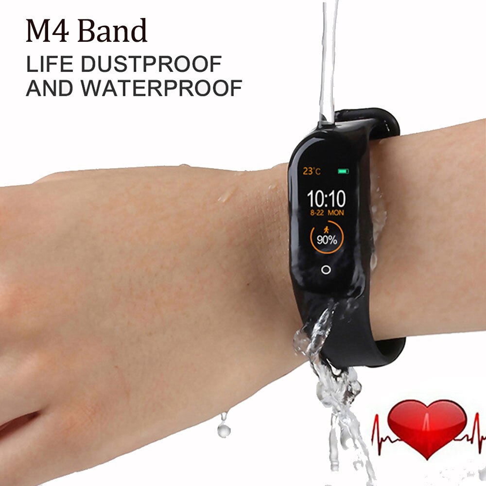 Colorido m4 inteligente pulseira smartband à prova dwaterproof água pressão arterial monitor de freqüência cardíaca fitness rastreador pulseira inteligente m4 banda relógio