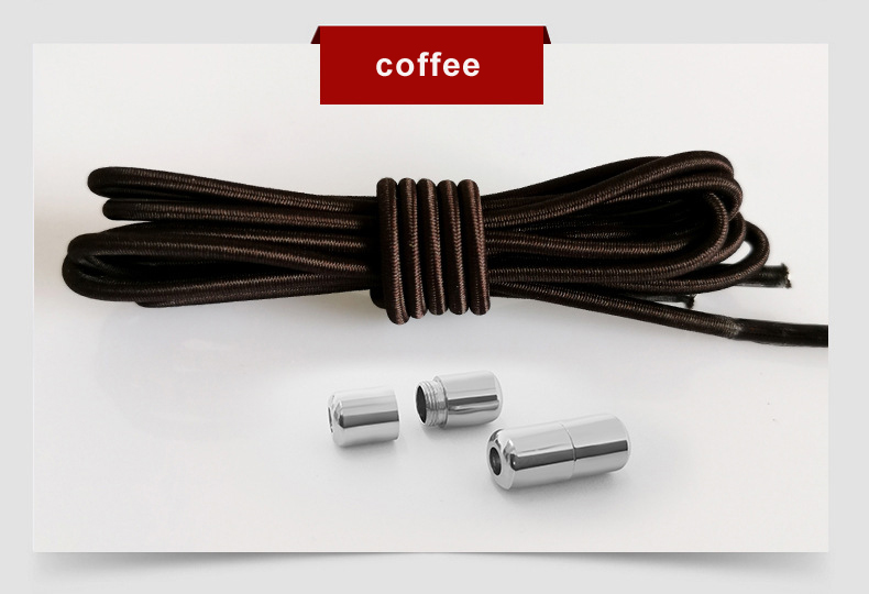 Elastic Shoelaces Round Locking No Tie Shoe Laces Quick Lazy Laces Rubber Sneakers Shoelace for Kids Adult Shoe Laces No Tie: coffee
