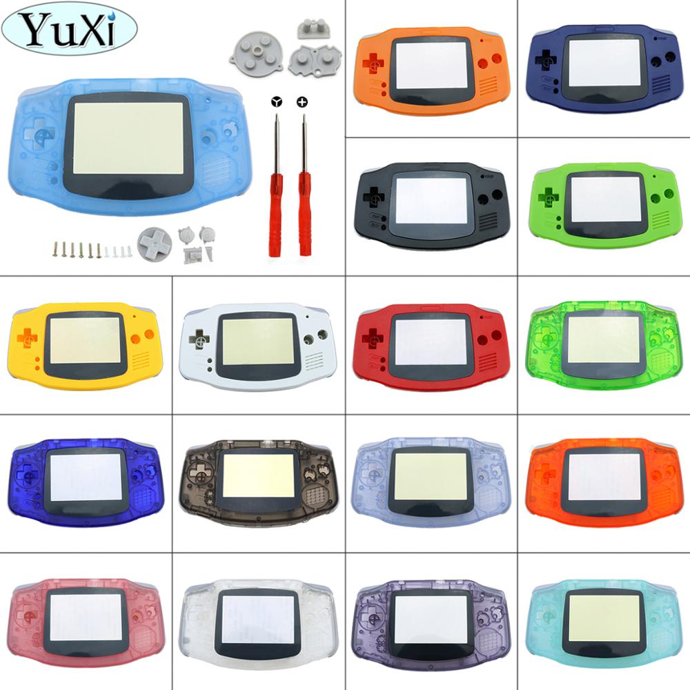 YuXi DIY Full set housing shell cover case w/ conductive rubber pad buttons and Screwdriver for GameBoy Advance for GBA console