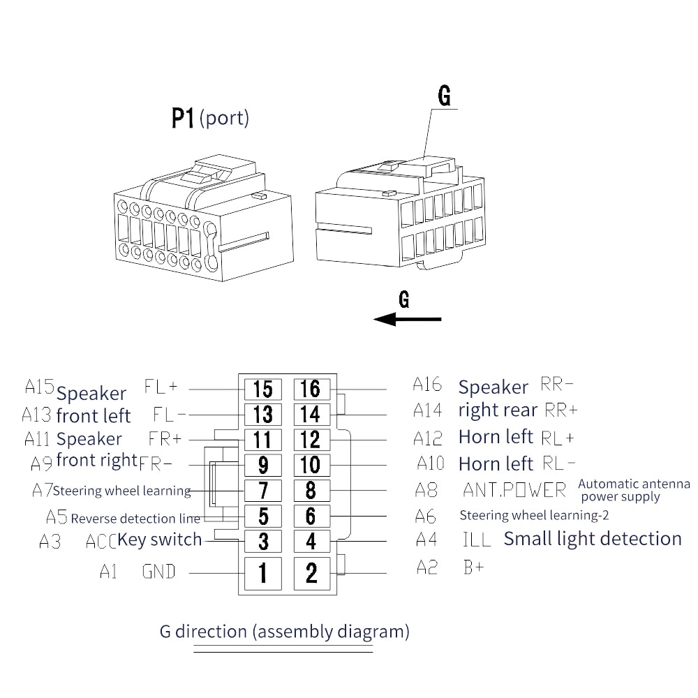 Universal Power Connector 2 Din Car Android Radio Cable