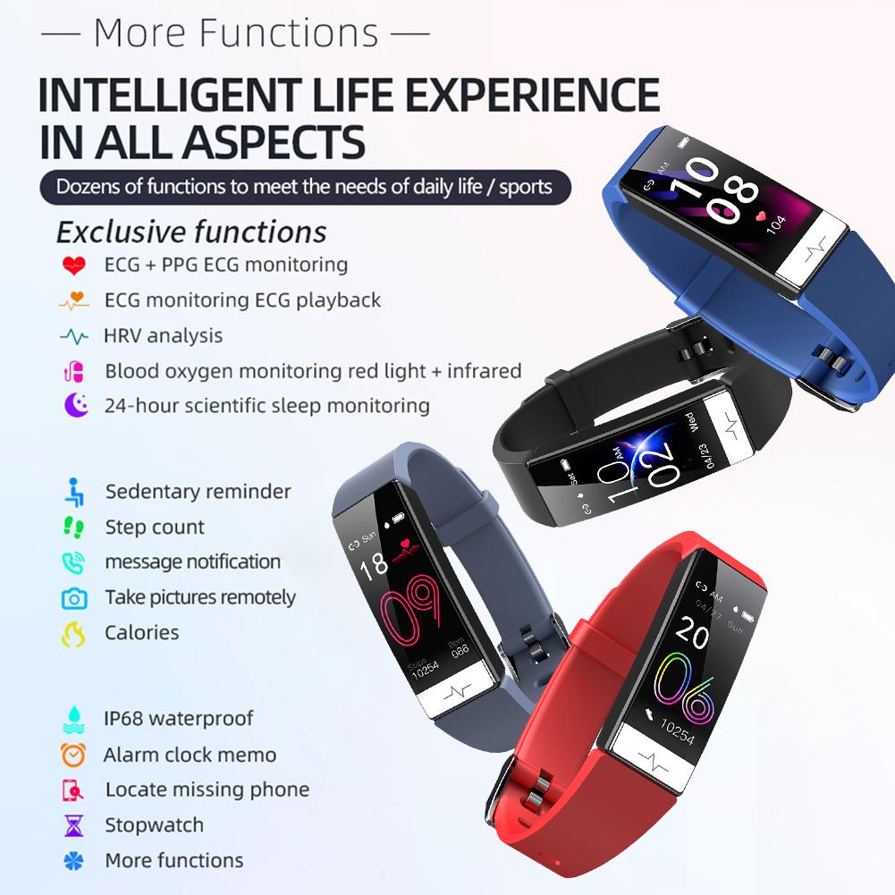 Smart Bracelet Y91 - Wodoodporna IP68 Smartwatch EKG PPG HRV Tętno - Ciśnienie Krwi - Przypomnienie WhatsApp