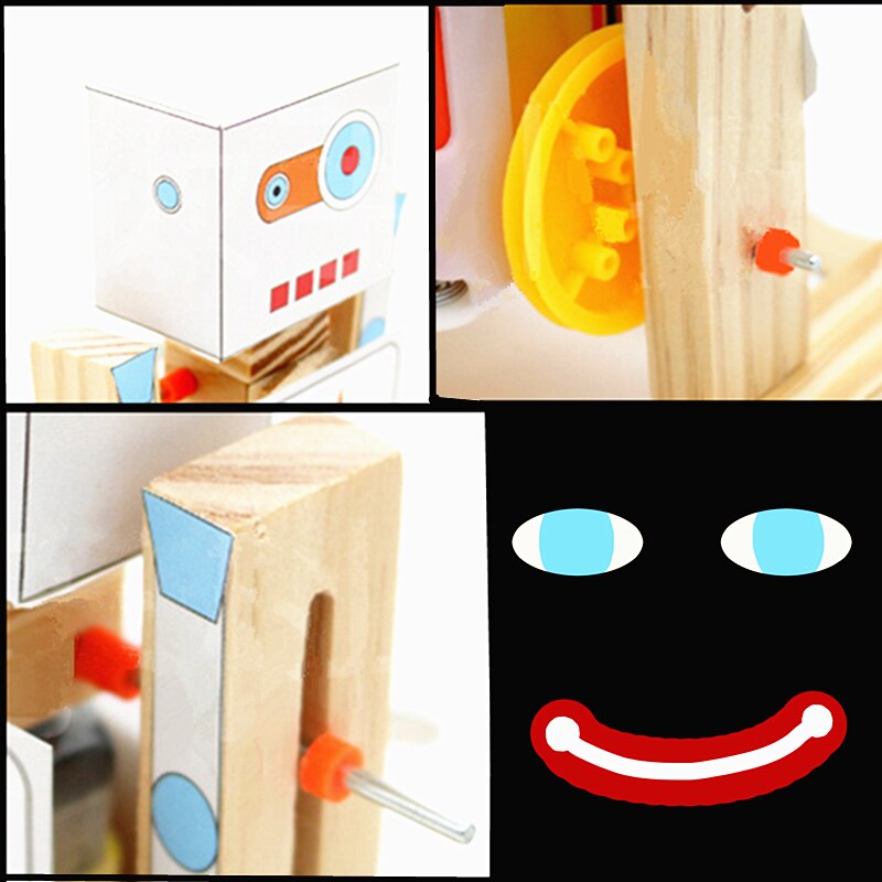 DIY holz elektrische wissenschaft gehen roboter spielzeug modell Bausatz physikalische wissenschaft Experiment Bausatz kreative roboter pädagogisches spielzeug