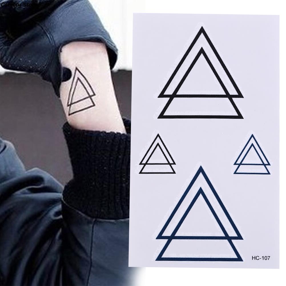 Trekant tatoveringer moderne stil unisex kropstatoveringer kropsmaling vandtætte tatoveringer geometriske midlertidige tatoveringer