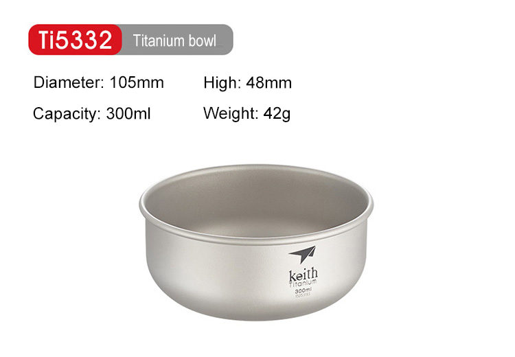 Keith al aire libre de titanio de Pan de Camping senderismo cubiertos para escalada de utensilios de cocina de 300ml-900ml: Ti5332