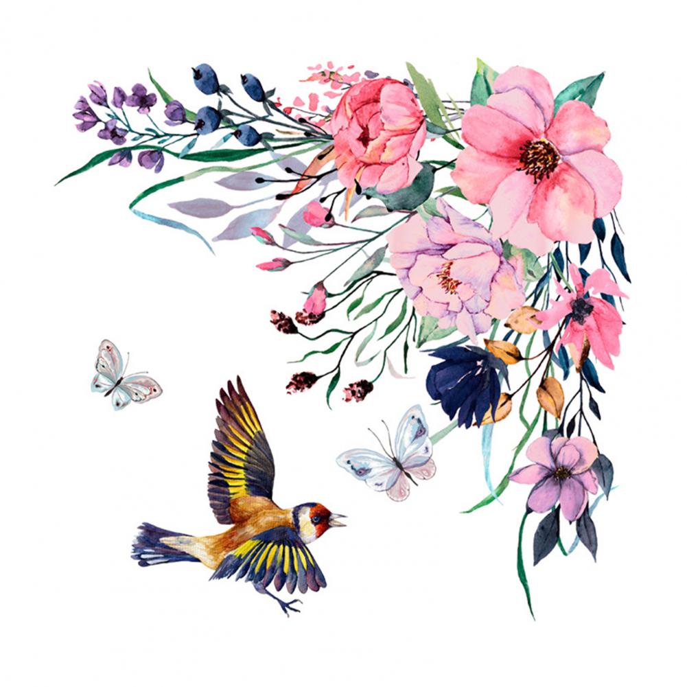 1 Set Decorative Toilet Sticker Toilet Stickers Vivid Wall Sticker Easy Use PVC Decal Self-adhesive Flower Wall Fridge Decal