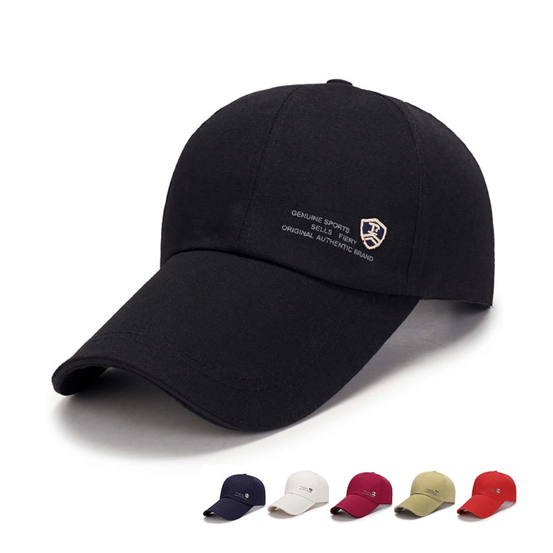 Baseball cap lærred bomuldsstof justerbar lang hat kant hat udendørs solskærm sol hat snapback hat til mænd