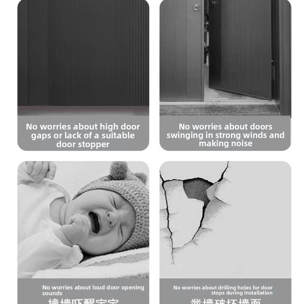 Stainless Steel Stainless Steel Door Stopper Anti-collision Windproof Door Holder Keeper Heavy Duty Folding Door Positioner