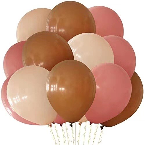 Globos Retro para decoración de fiestas de cumpleaños, 15 piezas, color rosa, verde, caramelo, café, rústico, Helio de aire: mix