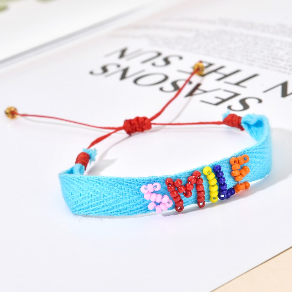 Zmzy bonito pulseiras para meninas jóias miyuki pulseira jóias artesanal arco-íris carta amor jóias por atacado pulsera