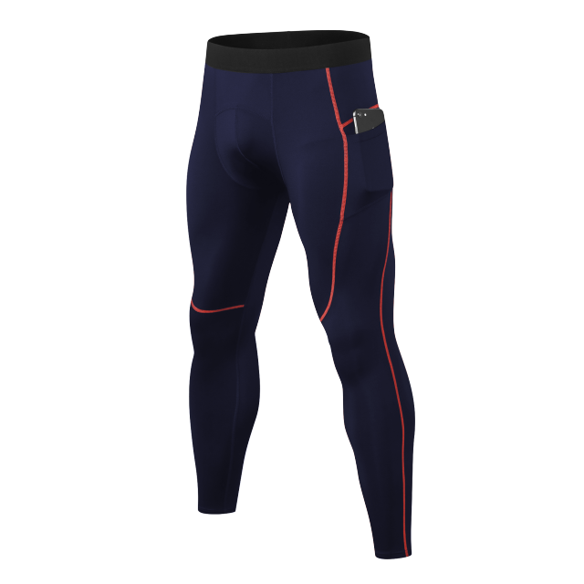 Mens Compressie Broek Sport Fitness Running Panty Snel Droog Mannelijke Atletische Honkbal Voetbal Broek Jogging Leggings: navy / Xl