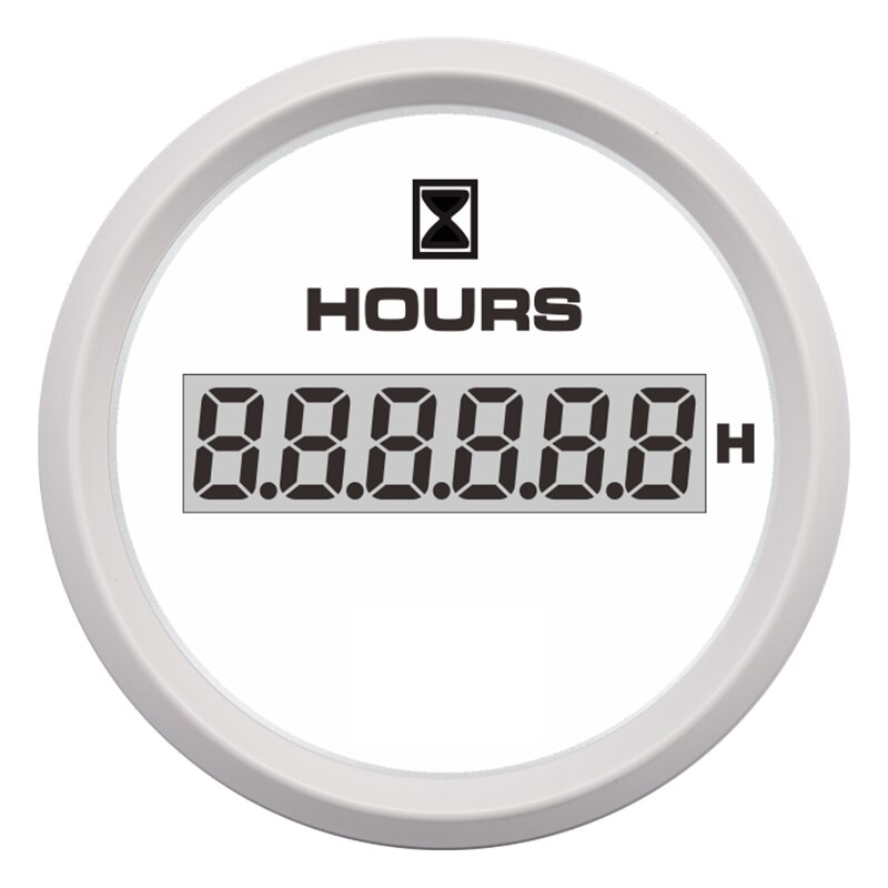 52mm Hour Hourmeter Digital Hour Meter Gauge Counter for Marine Boat Engine 0-99999.9 Range 316L Bezel with 7 color LED backligh