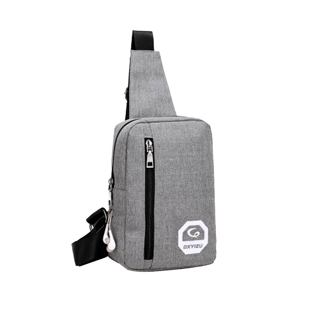Bærbar canvas hovedtelefonstik afslappet sport crossbody størrelse 22 x 16 x 5cm skuldertaske brysttaske #25