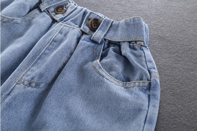 Baby drenge jeans bukser efterår forår børn denim bukser børnetøj bomuld afslappet drengetøj 2-6 år blå og beige