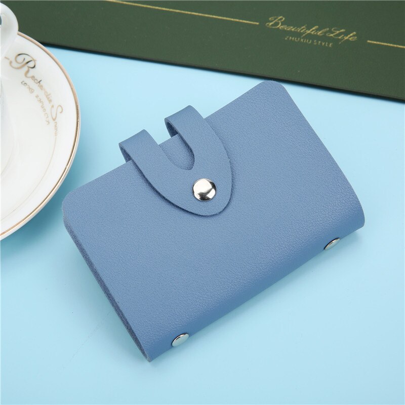 Leather Function 24 Bits Card Case Business Card Holder Men Women Credit Passport Card Bag ID Passport Card Wallet: 2