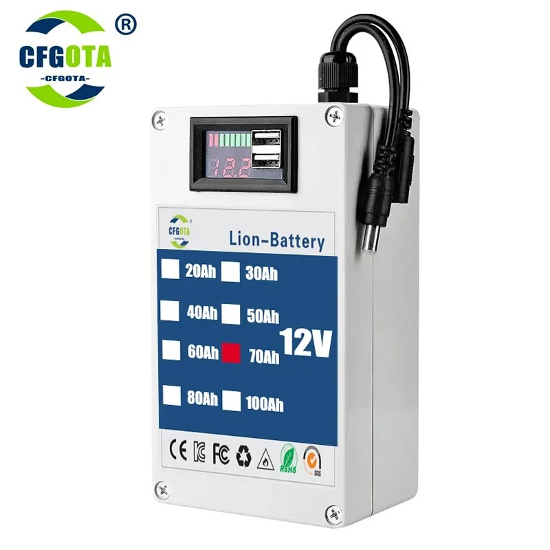 DC 12V 100Ah Lithium-ion Rechargeable Battery Is A Large Capacity and Multi-purpose Rechargeable Battery Power Bank