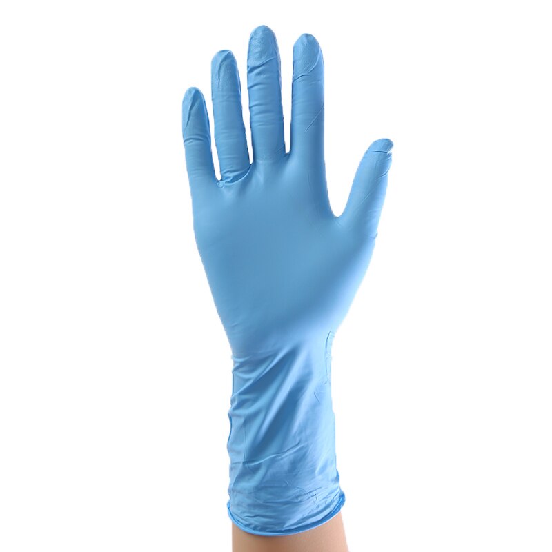 Long Sleeve Blue Disposable Rubber Gloves Household Cleaning Catering Food 12inch Nitrile Gloves Thick and Durable Gloves