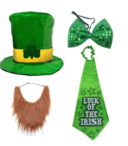 St. patrick's Tag gastgeschenke-einstellen: kleeblatt, grüner Hütte, fliege, lange krawatte, Bart – für irische partyartikel, dekorationen und spielzeug: B