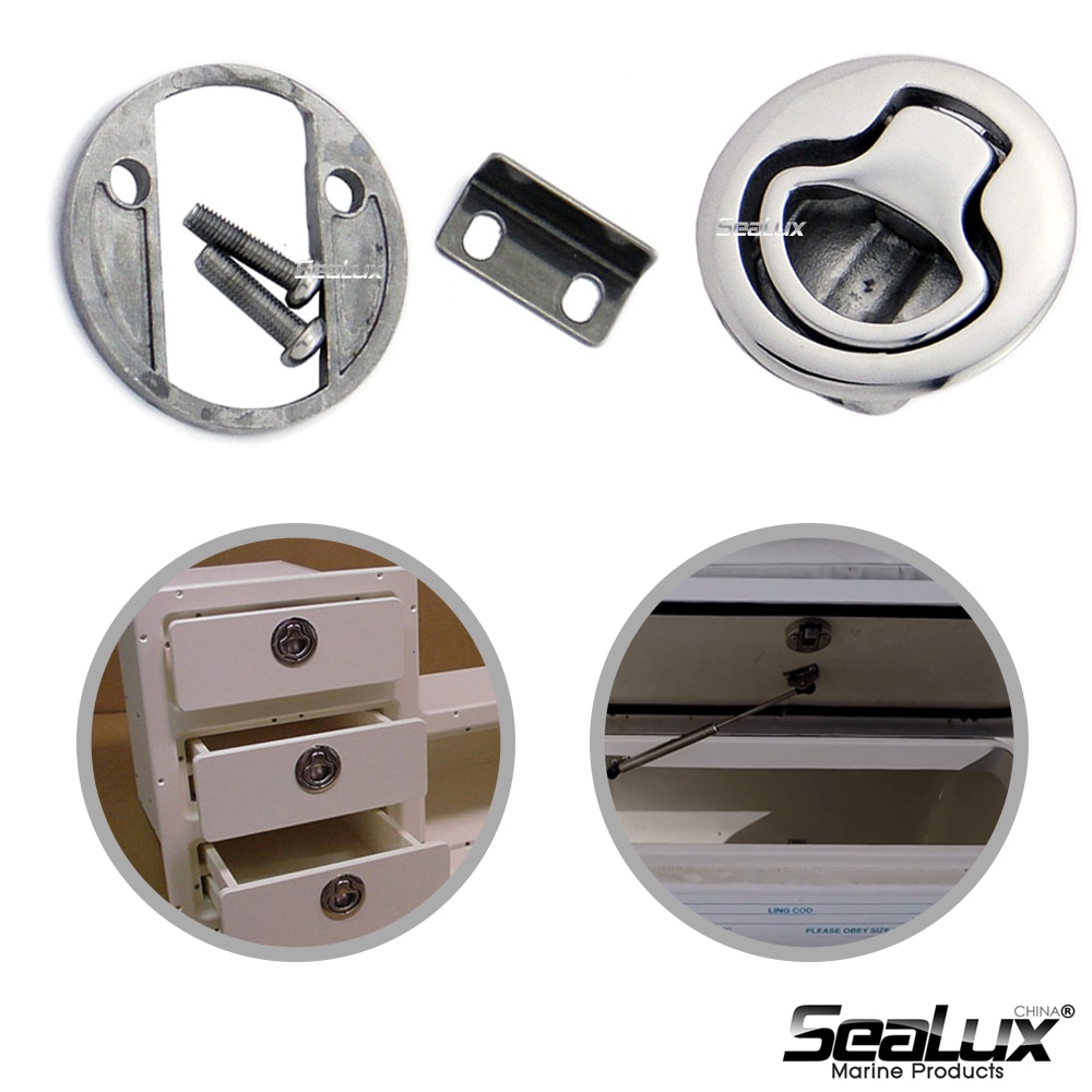 Sealux Round Flush Pull Slam Latch UV Stabilized Nylon for RV Boat Marine Deck Hatch Door Replacement