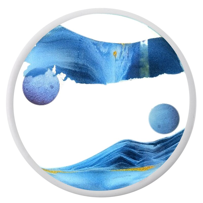 Ppyy-mobile sable Art photo Gl 3D mer profonde paysage de sable en mouvement affichage coulant sable cadre relaxant bureau
