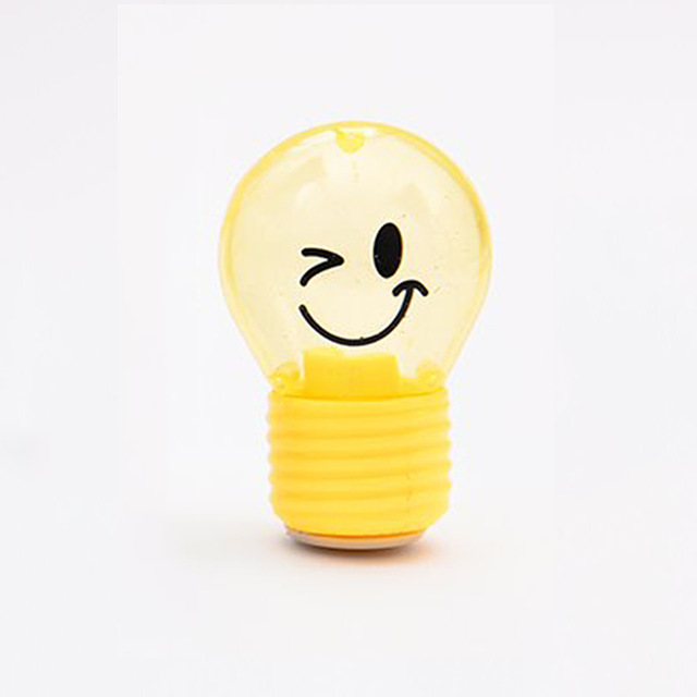 Novelty Bulb Style Pencil Sharpener Emotions Plastic Pencil Sharpener for Kids Kawaii Stationery School Supplie: yellow