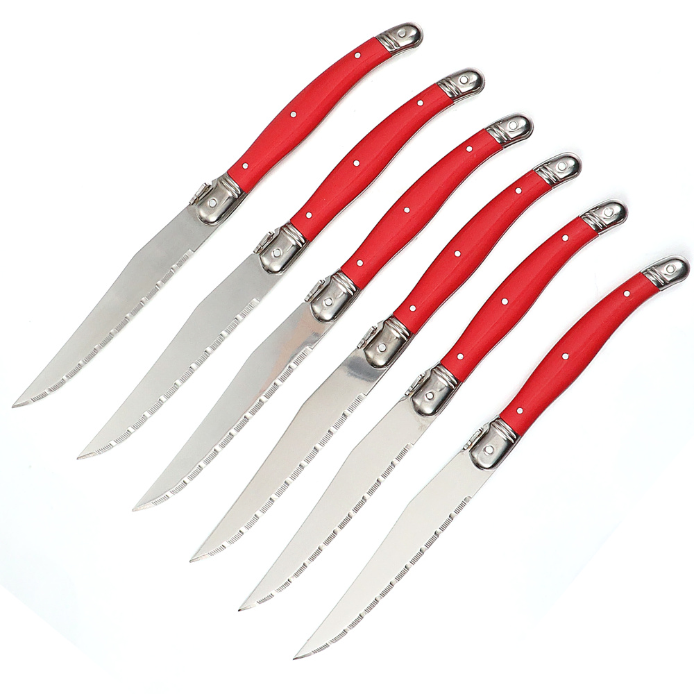 Jaswehome 6 Stks/set Roestvrij Staal Steak Mes Set Laguiole Mes Collectie Westerse Keuken Bestek Bestek Diner Messen