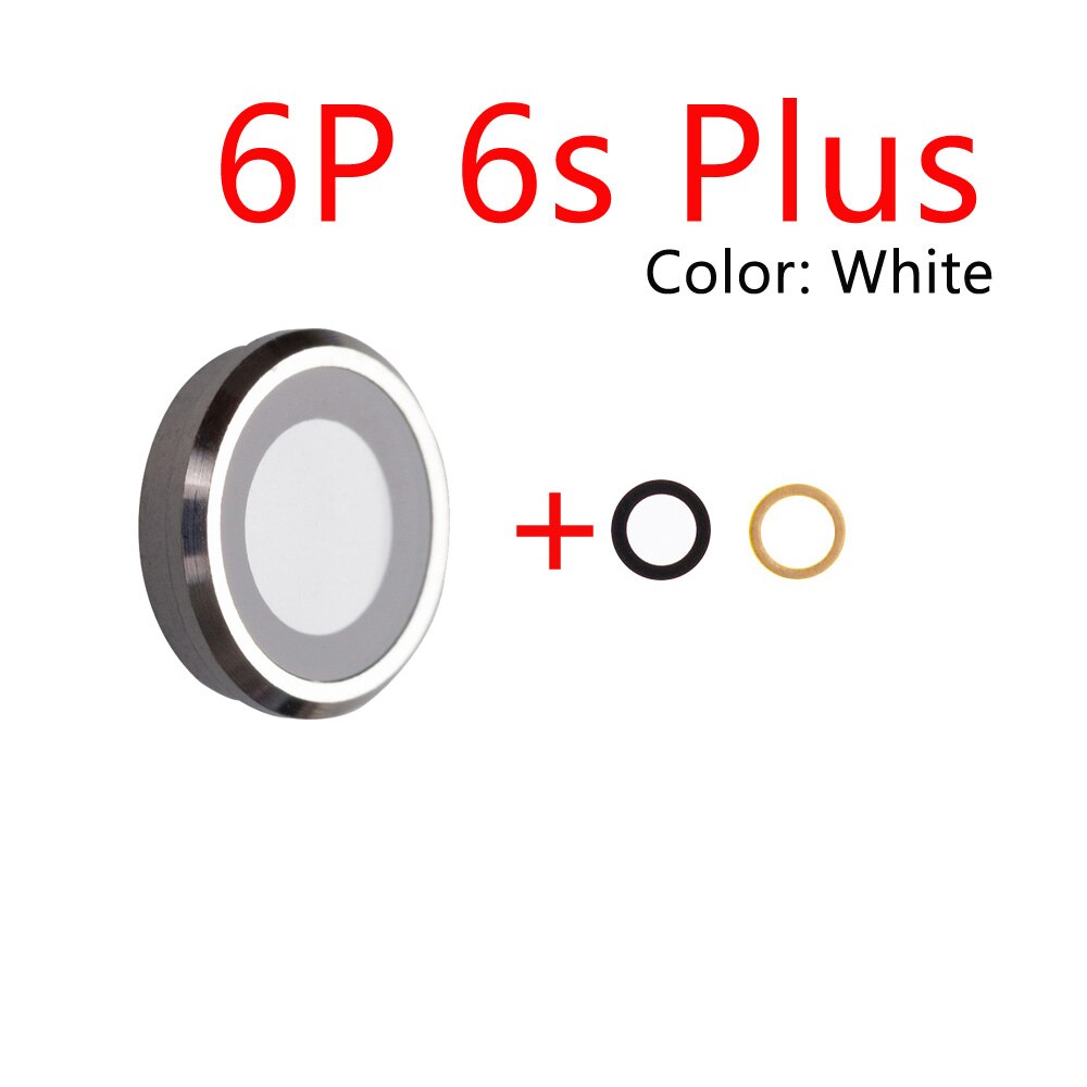1pcs Back Camera Lens Rear Camera Glass Lens for iPhone 6 6s 6plus camera lens coverf Repair Parts: 6sp 6p White