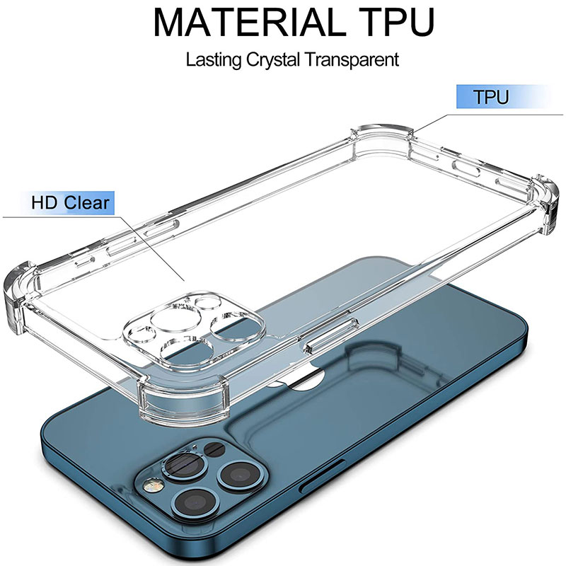 Funda de teléfono de silicona gruesa a prueba de golpes para iPhone 14 13 12 11 Pro Max Mini X XS XR 8 7 6 Plus SE2 funda protectora de lente contraportada