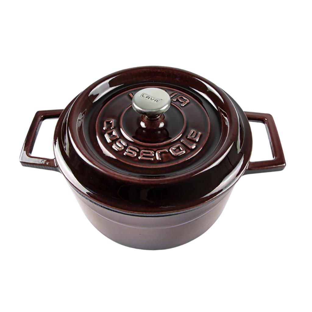 Lava Premium Round Cast Iron Dutch Oven 7.87 In 20 Cm Non Stick Enamelled Kitchenware Pot With Lid Ceramic Cookware